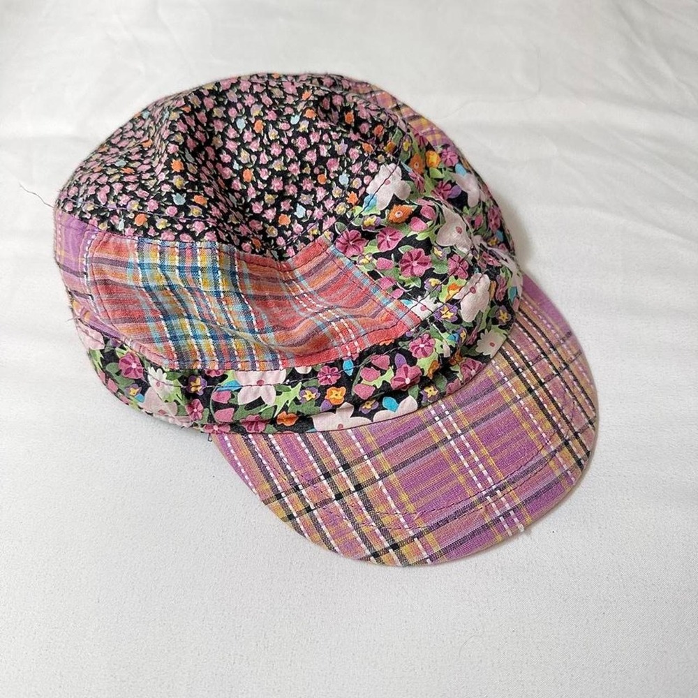 Patchwork Floral Cadet Hat  Y2K Claires patchwork cadet cap